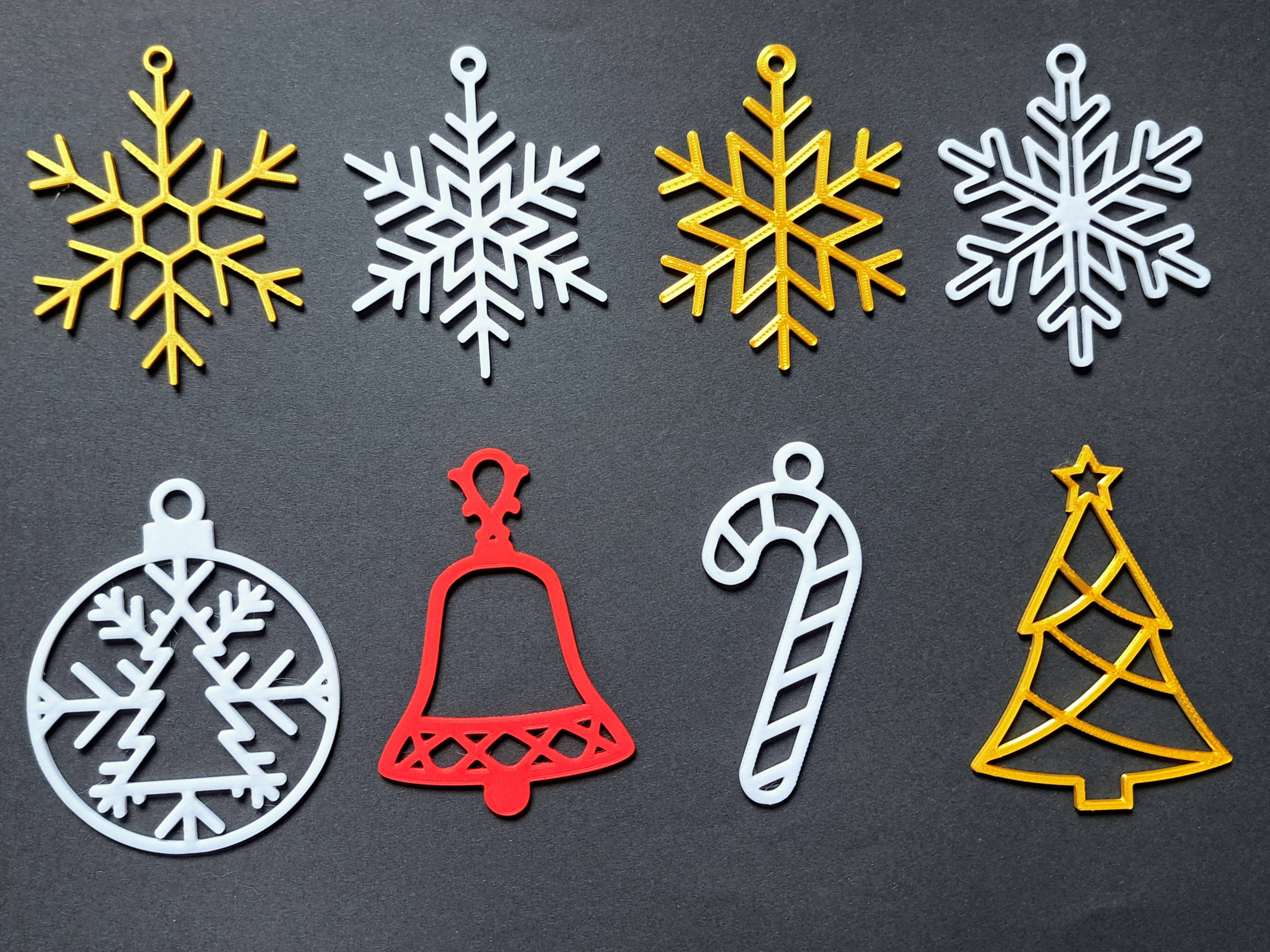 Christmas Ornament Set – Stars, Snowflakes, Bells & Trees - image